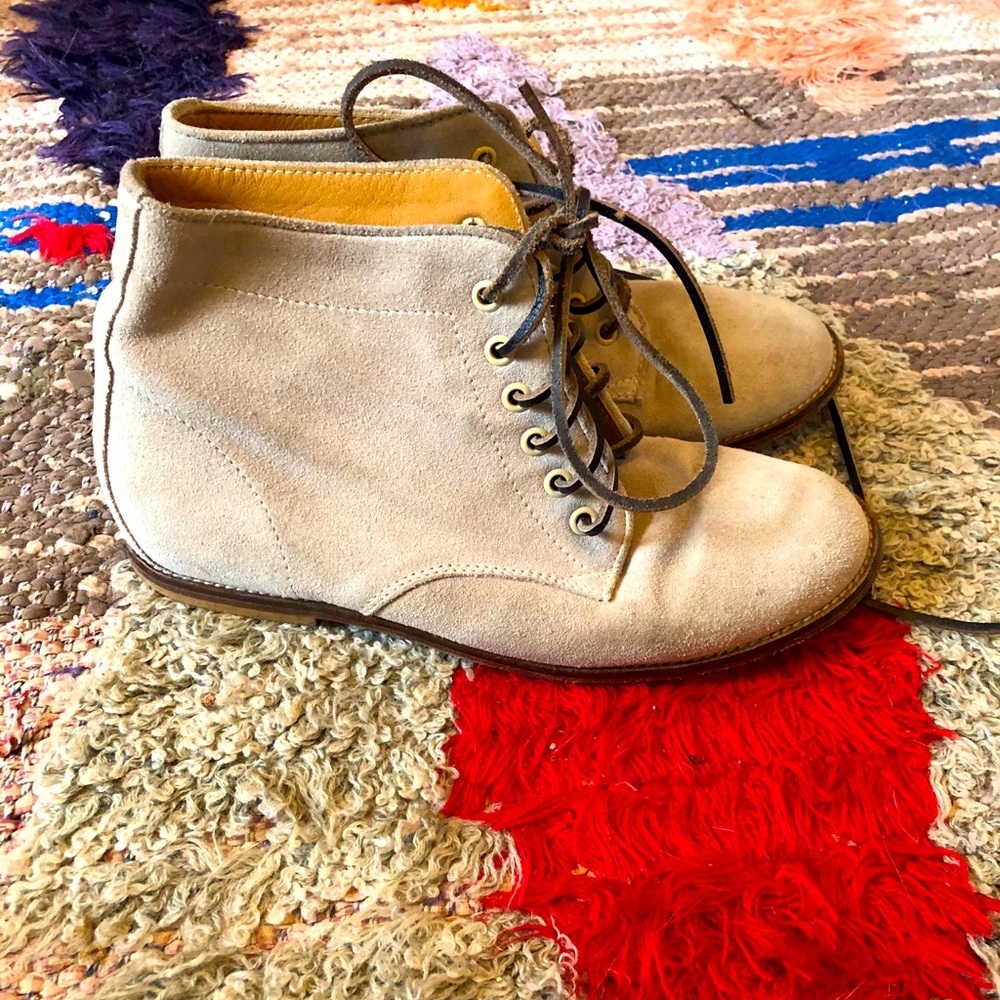 A.P.C. Cream Suede Booties